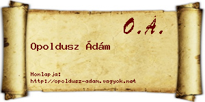 Opoldusz Ádám névjegykártya